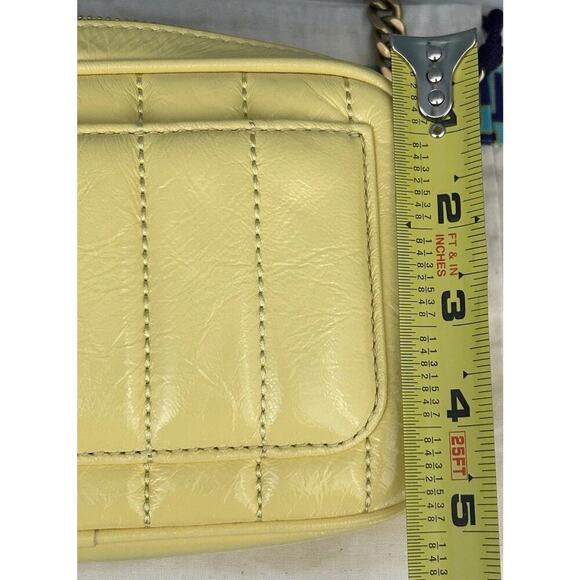 NWT Tory Burch Kira Patent Camera Bag Lemon Yellow 142808 Puffy Crossbody Mini - Picture 9 of 16